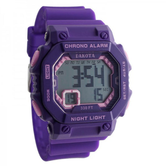 50%Midsize Dakota Square Digital Watch E.L. - Purple/Pink