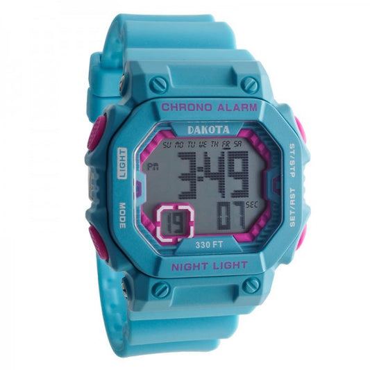 50%Midsize Dakota Square Digital Watch E.L. - Blue/Pink